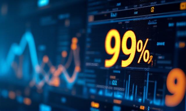 Abstract representation of data metrics and performance charts in professional blue tones